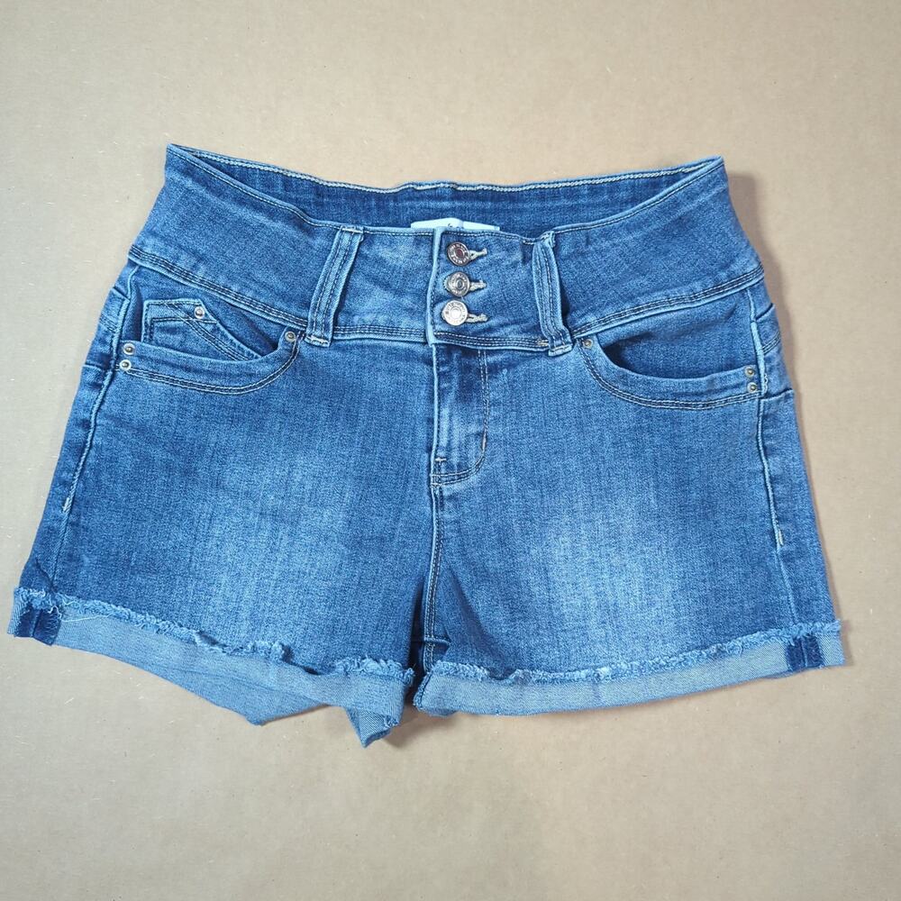 YMI Jeans Shorts 9/29 Blue Denim Frayed Hem